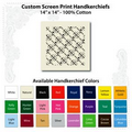 14"x14" Natural Custom Printed Imported 100% Cotton Handkerchief